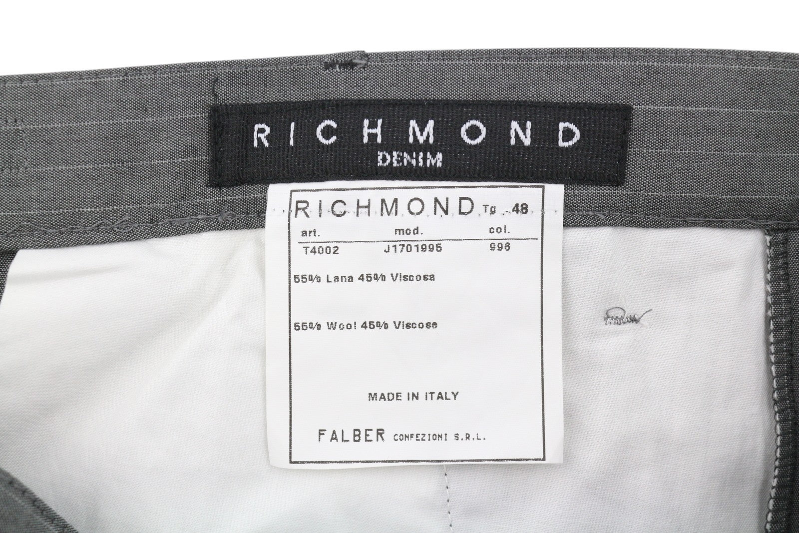 RICHMOND Women Trousers UK16 W32 Grey Pinstriped Melange Linen Blend Straight