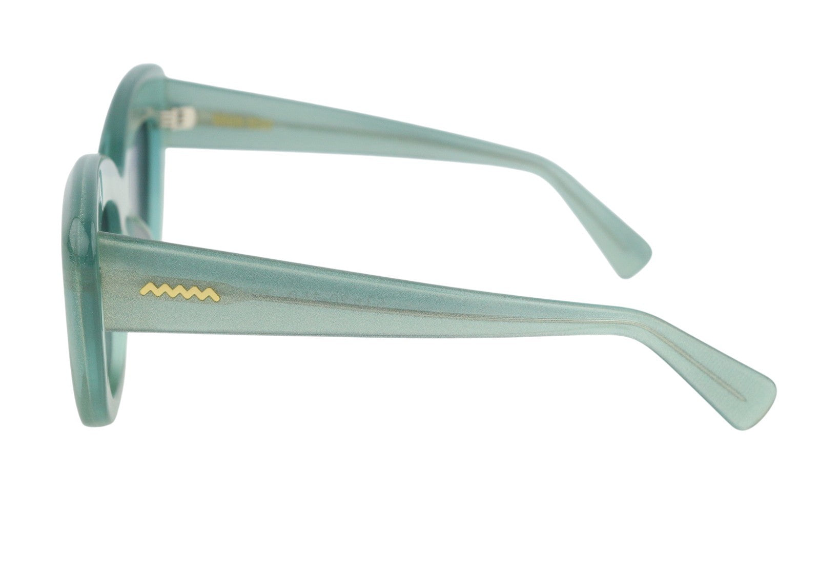 BRAIN DEAD Chibi SLVR-FLK/BLK Women Sunglasses OS Blue Tinted Cat-Eye Glitter