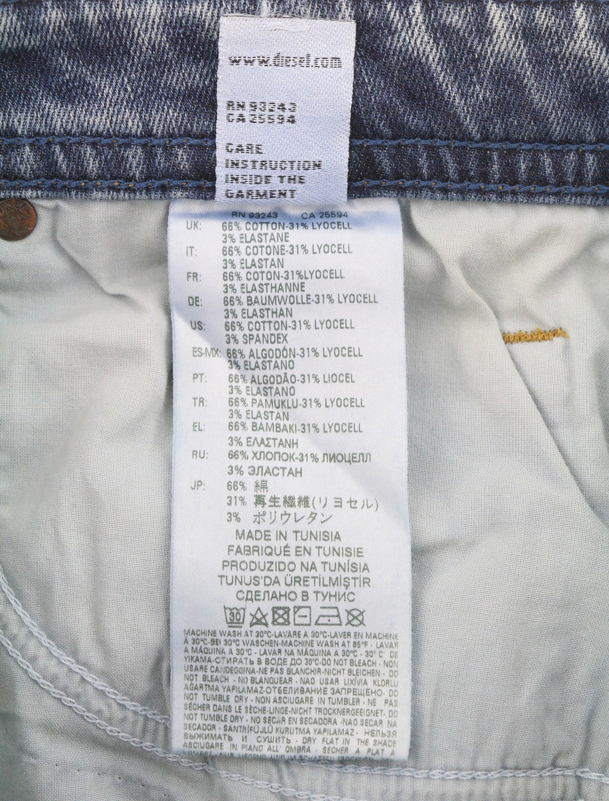 DIESEL Thommer 084UX Men Jeans W29/L32 Blue Faded Slim Skinny Fit Stretch