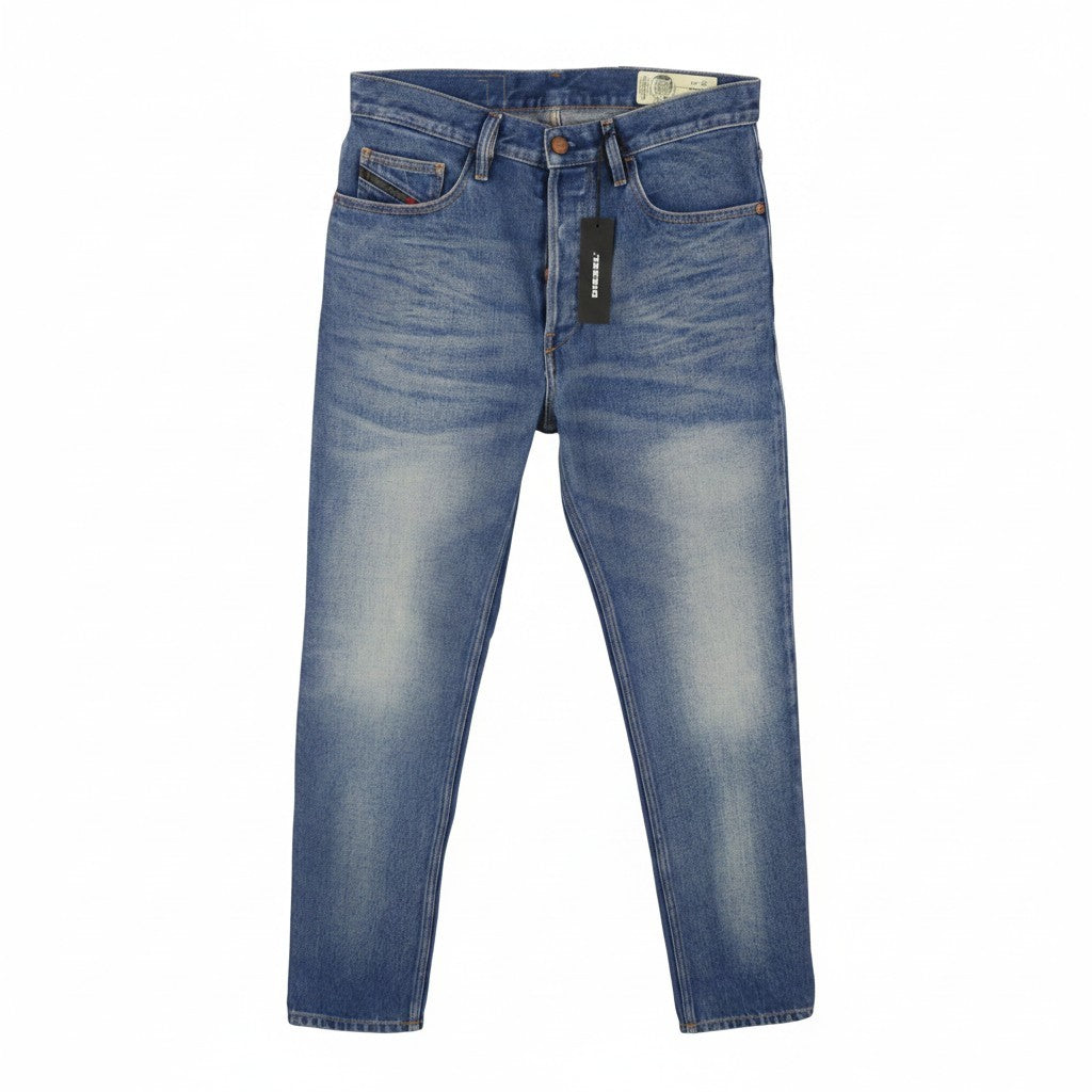 DIESEL D-Aygle 0076Y Men Jeans W29/L32 Blue Faded Whiskers Tapered Fit