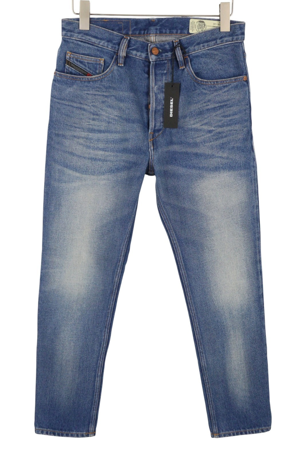 DIESEL D-Aygle 0076Y Men Jeans W29/L32 Blue Faded Whiskers Tapered Fit