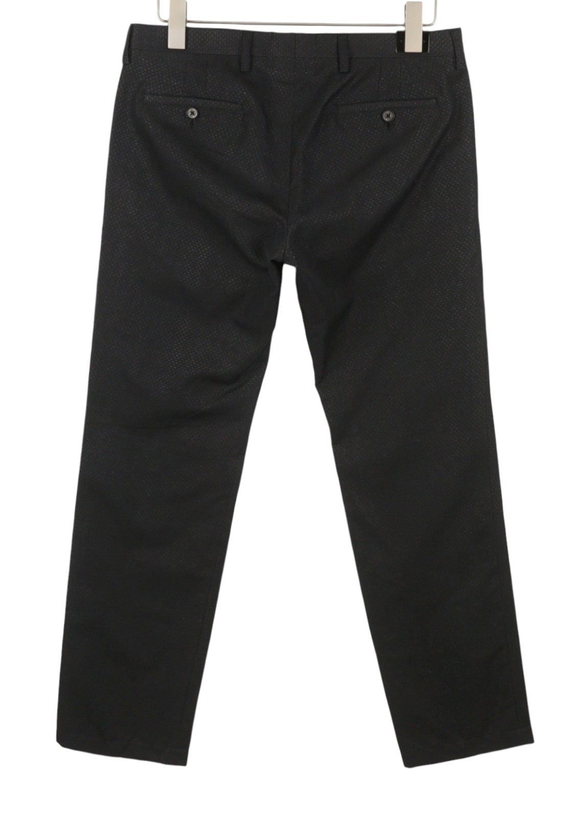 JOHN RICHMOND Women Trousers UK16 W34 Black Patterned Zip Fly Straight Fit
