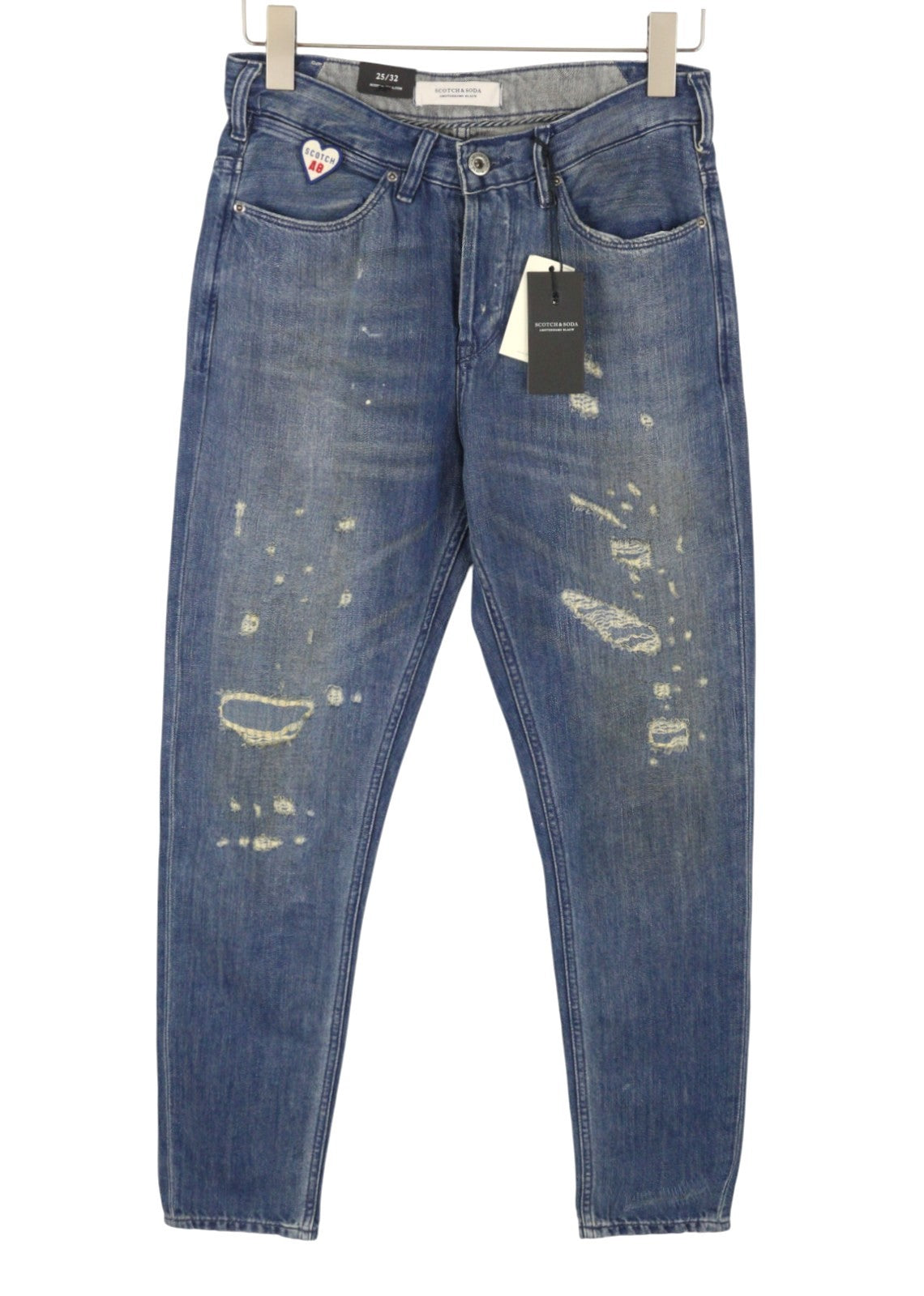 SCOTCH & SODA L'Adorable Boyfriend Women Jeans W25/L32 Blue Faded Distress