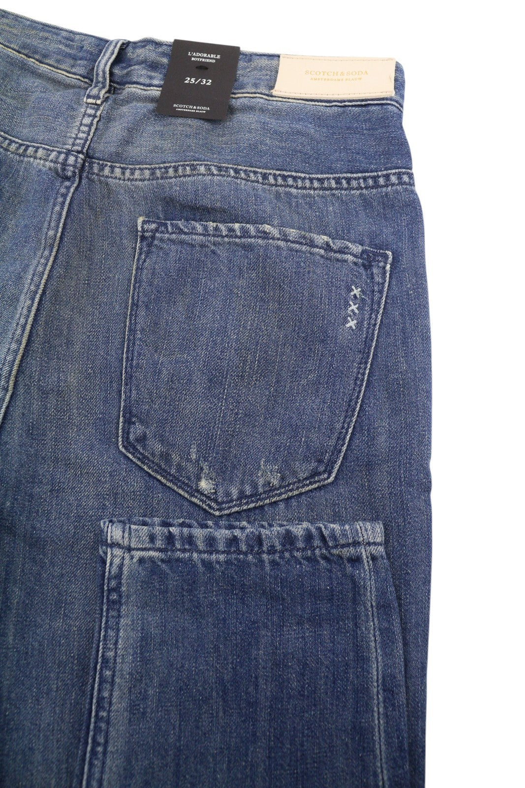 SCOTCH & SODA L'Adorable Boyfriend Women Jeans W25/L32 Blue Faded Distress