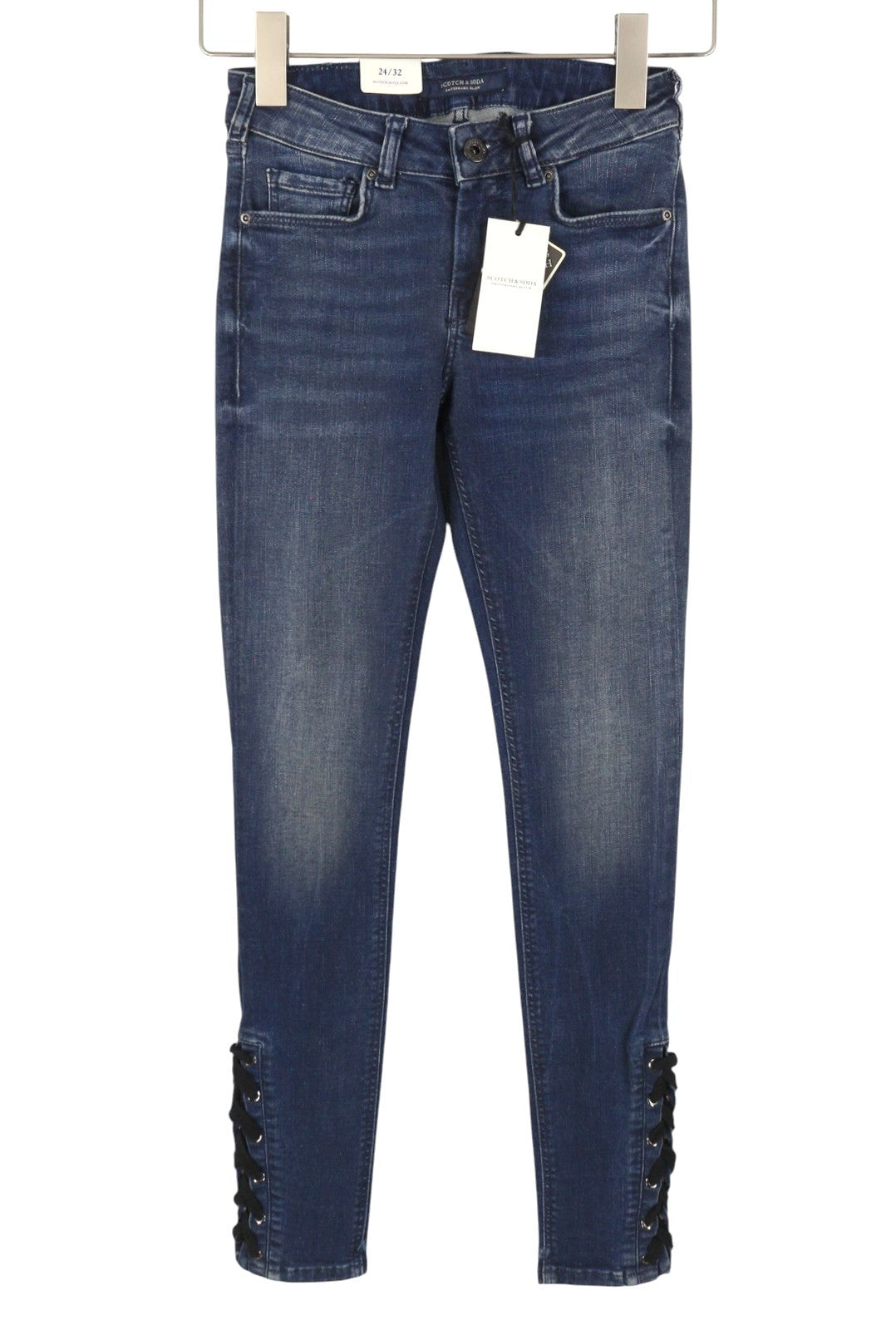 SCOTCH & SODA La Bohemienne Mid Rise Skinny Cropped Women Jeans W24/L32 Blue