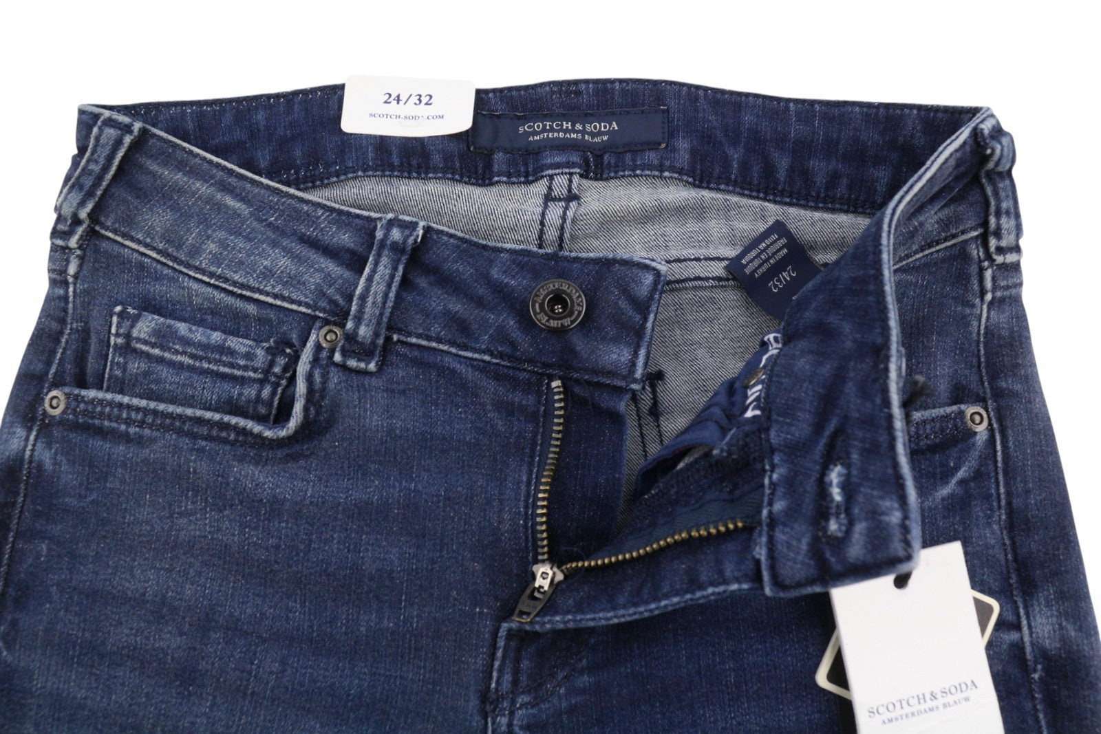 SCOTCH & SODA La Bohemienne Mid Rise Skinny Cropped Women Jeans W24/L32 Blue