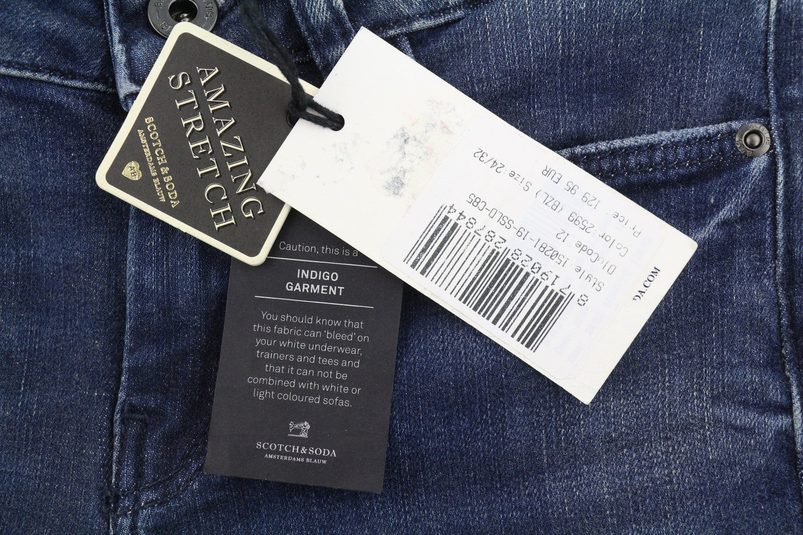 SCOTCH & SODA La Bohemienne Mid Rise Skinny Cropped Women Jeans W24/L32 Blue