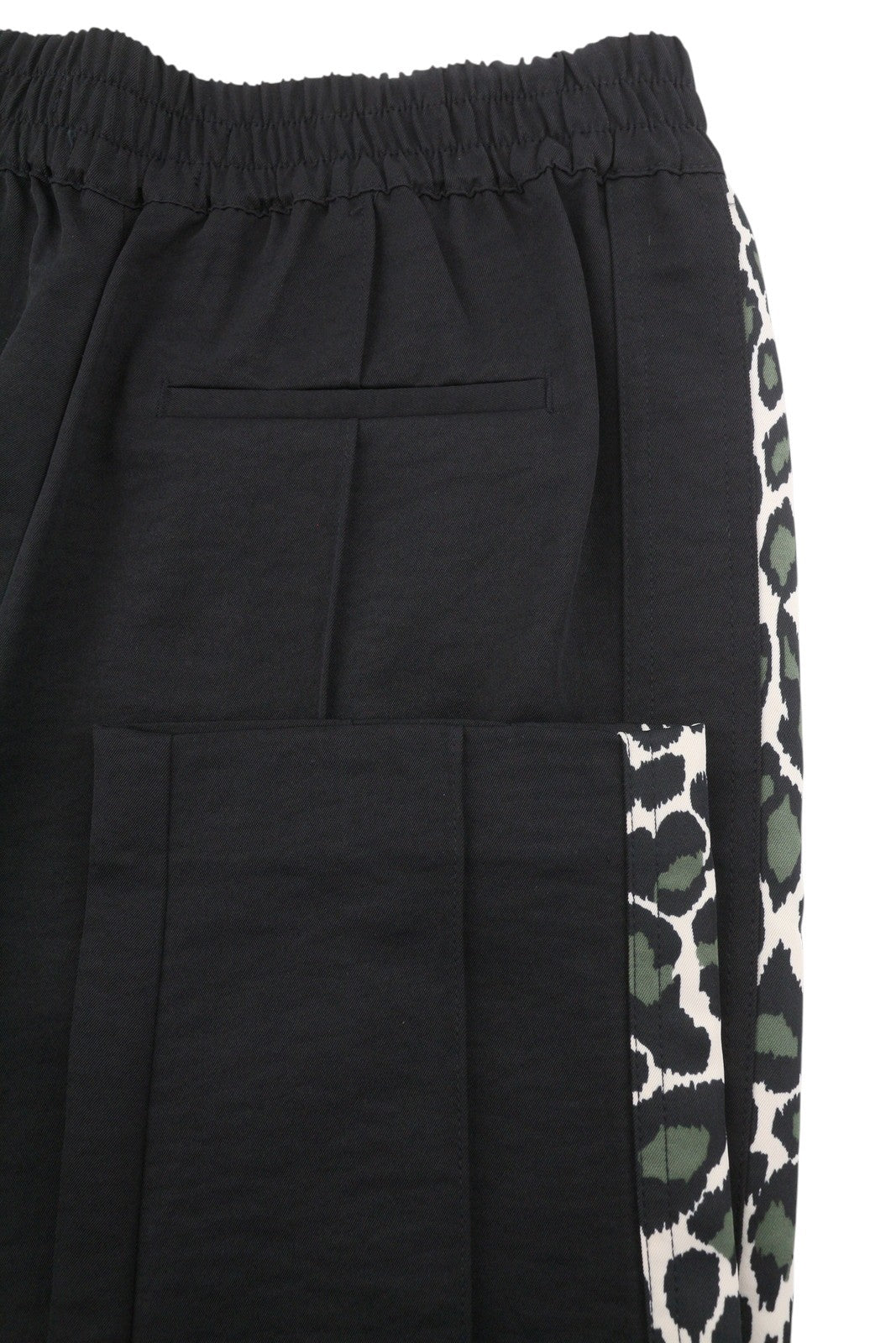 MAISON SCOTCH Women Trousers S W26 Black Leopard Side Lines Elastic Waist
