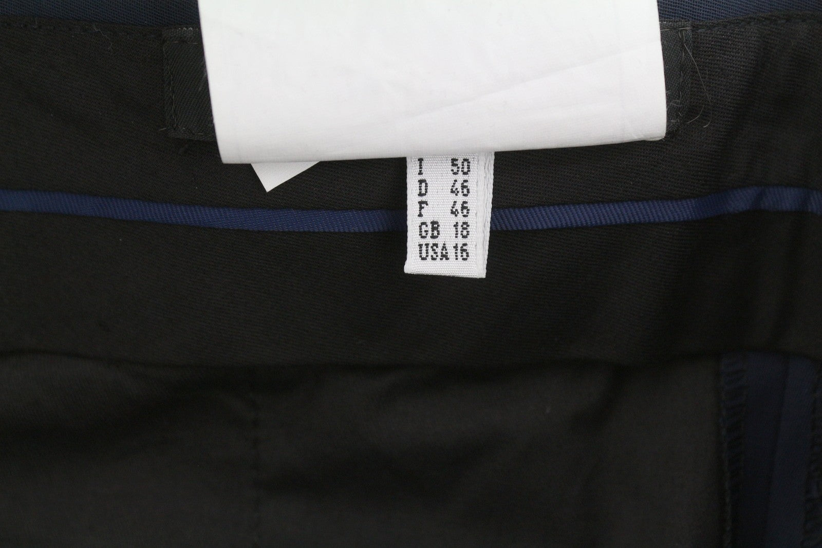 JOHN RICHMOND Women Trousers UK18 W33 Blue Wool Blend Zip Fly Straight Fit