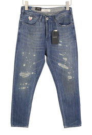 SCOTCH & SODA L'Adorable Boyfriend Women Jeans W25/L30 Blue Faded Distress