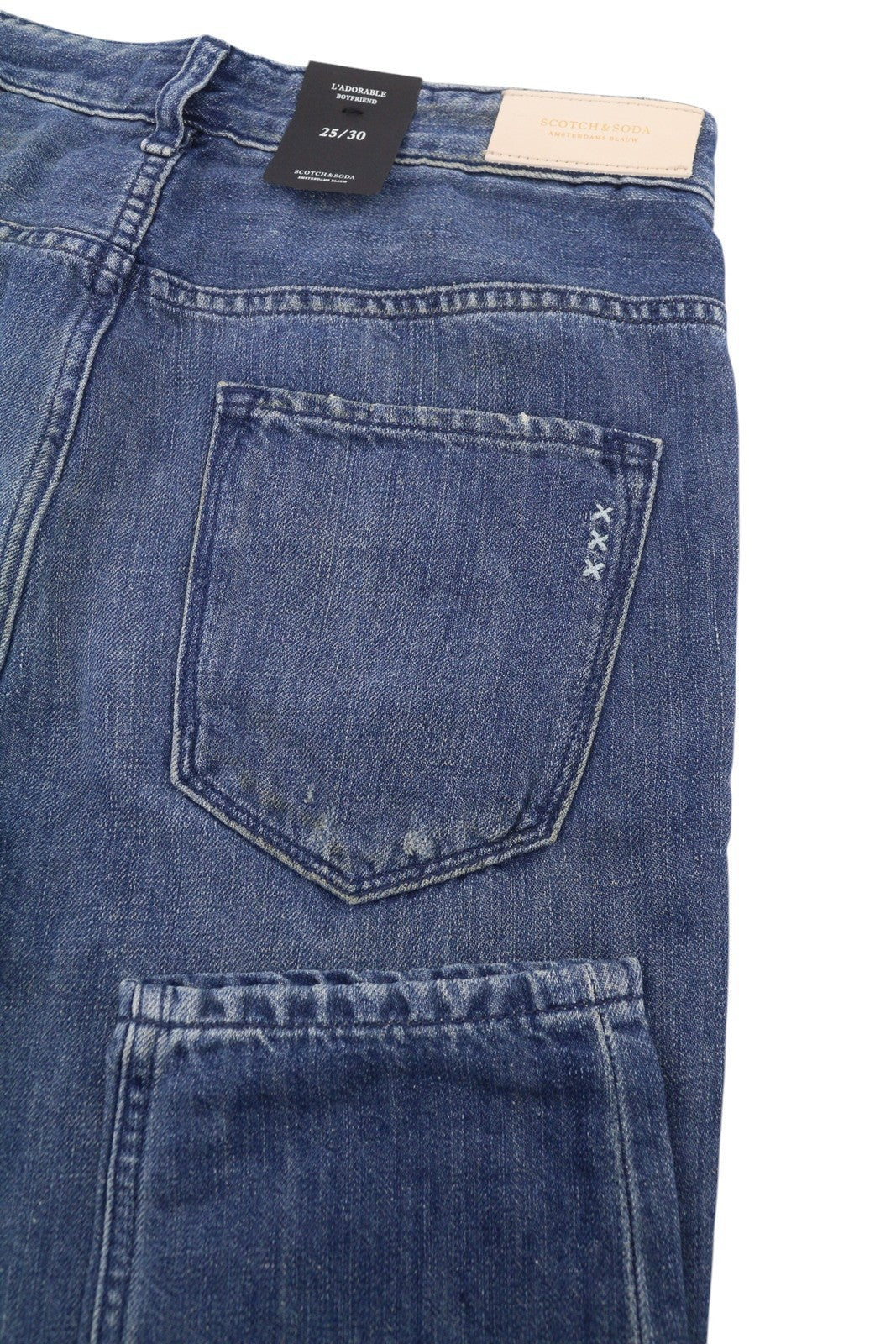 SCOTCH & SODA L'Adorable Boyfriend Women Jeans W25/L30 Blue Faded Distress