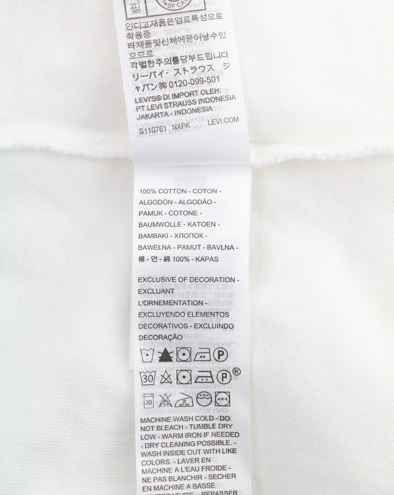 LEVI'S Relaxed Men T-Shirt XS White Cotton Tricot Long Sleeved