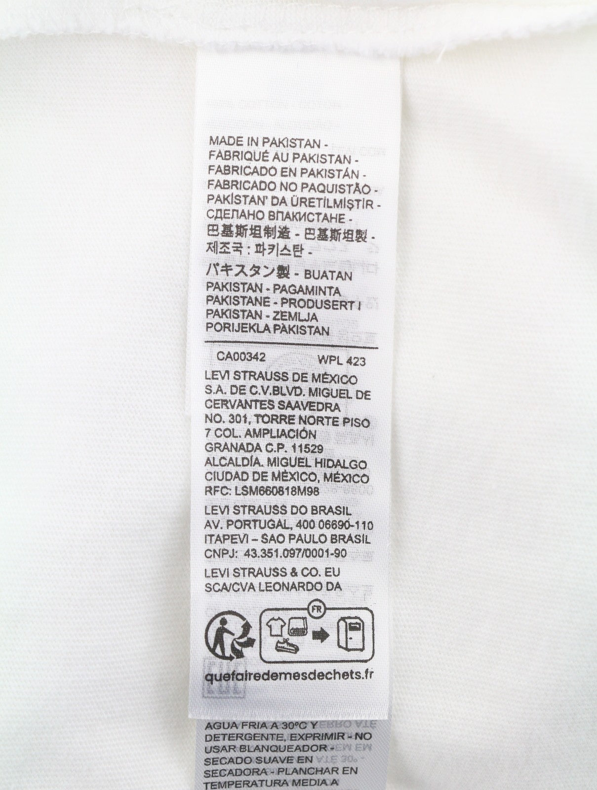 LEVI'S Relaxed Men T-Shirt XS White Cotton Tricot Long Sleeved