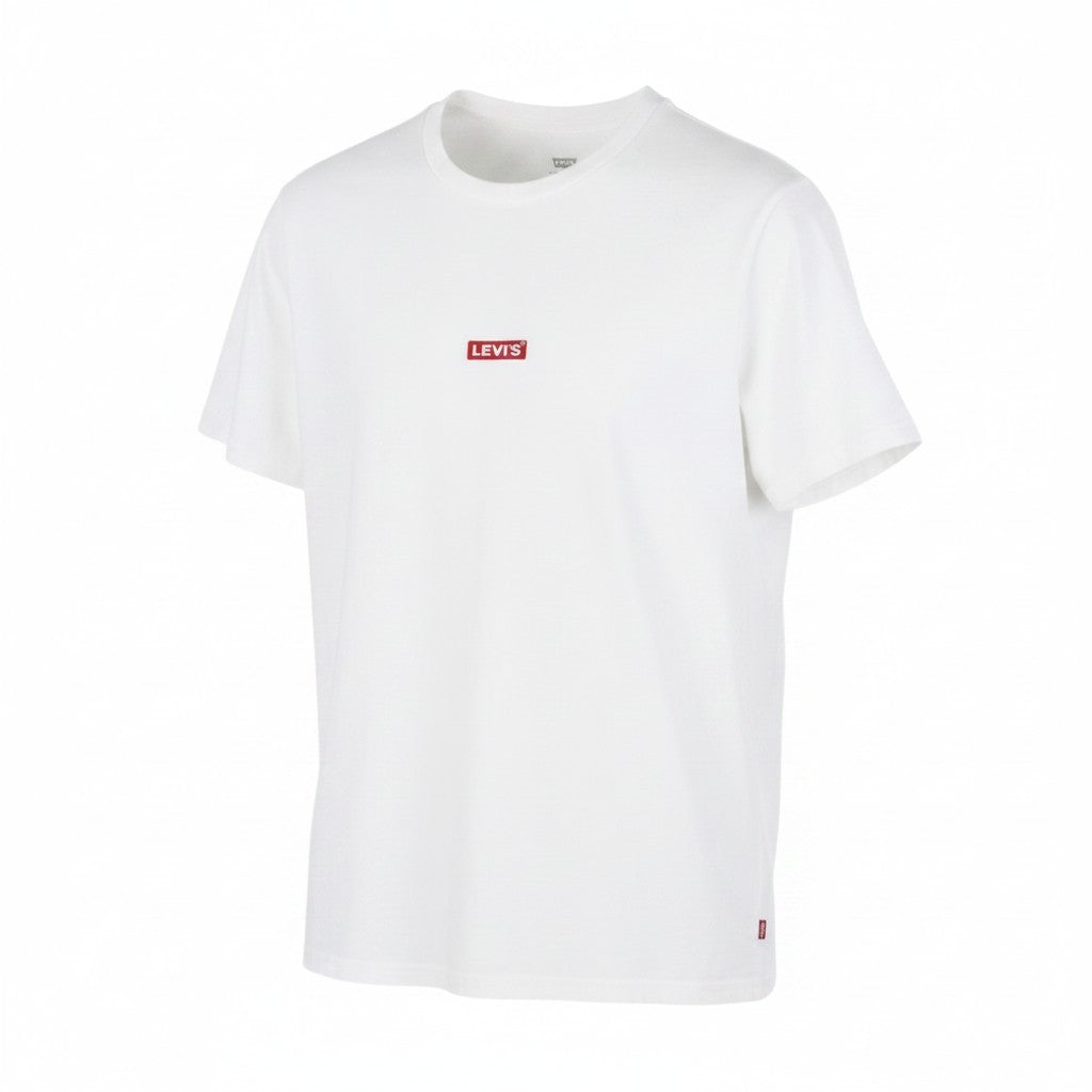 LEVI'S Relaxed Men T-Shirt M White Tricot Cotton Crew Neck Short Sleeved