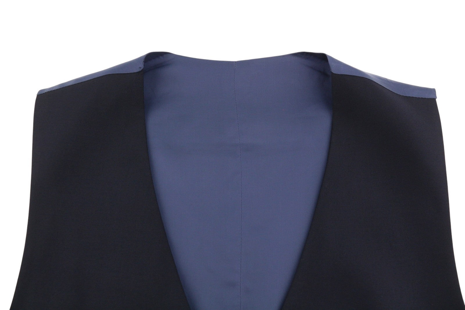 SUITSUPPLY Ferrara Men Waistcoat UK40R Navy Blue Wool Button-Up Vest