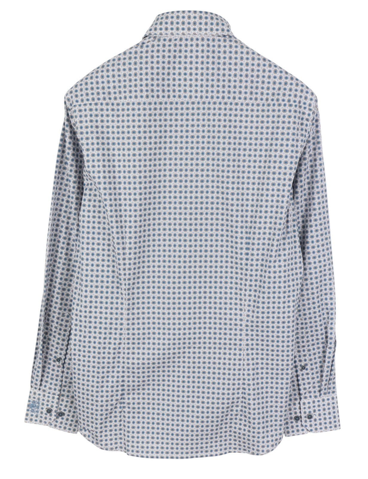 STATE OF ART Regular Fit Men Shirt S Blue Patterned Button Down Neck Casual