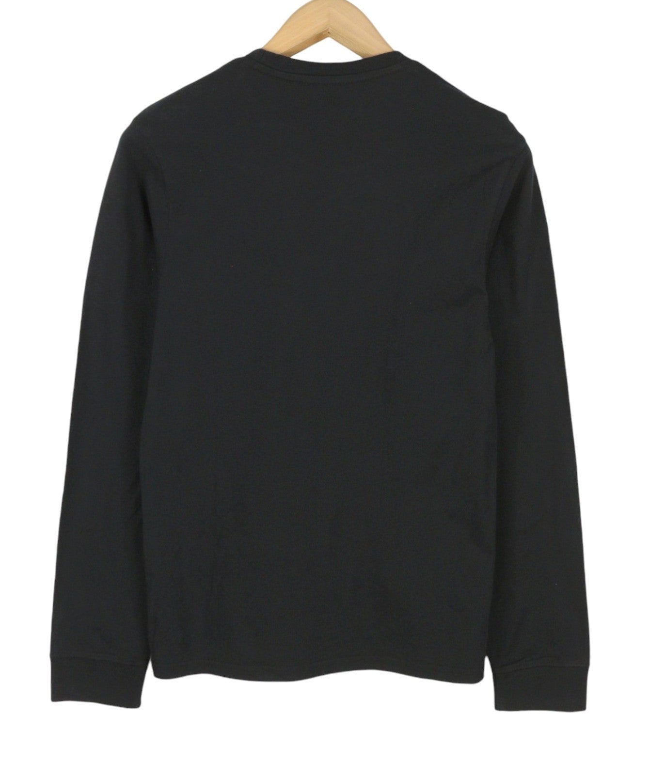 LEVI'S Standard Men T-Shirt XS Black Tricot Cotton Crew Long Sleeved