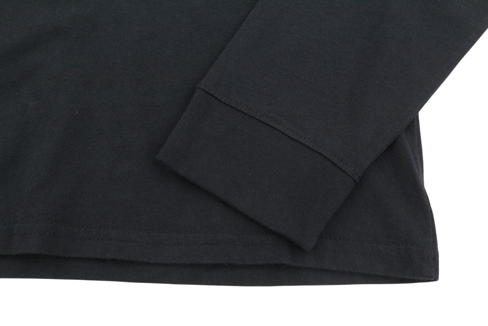 LEVI'S Standard Men T-Shirt XS Black Tricot Cotton Crew Long Sleeved