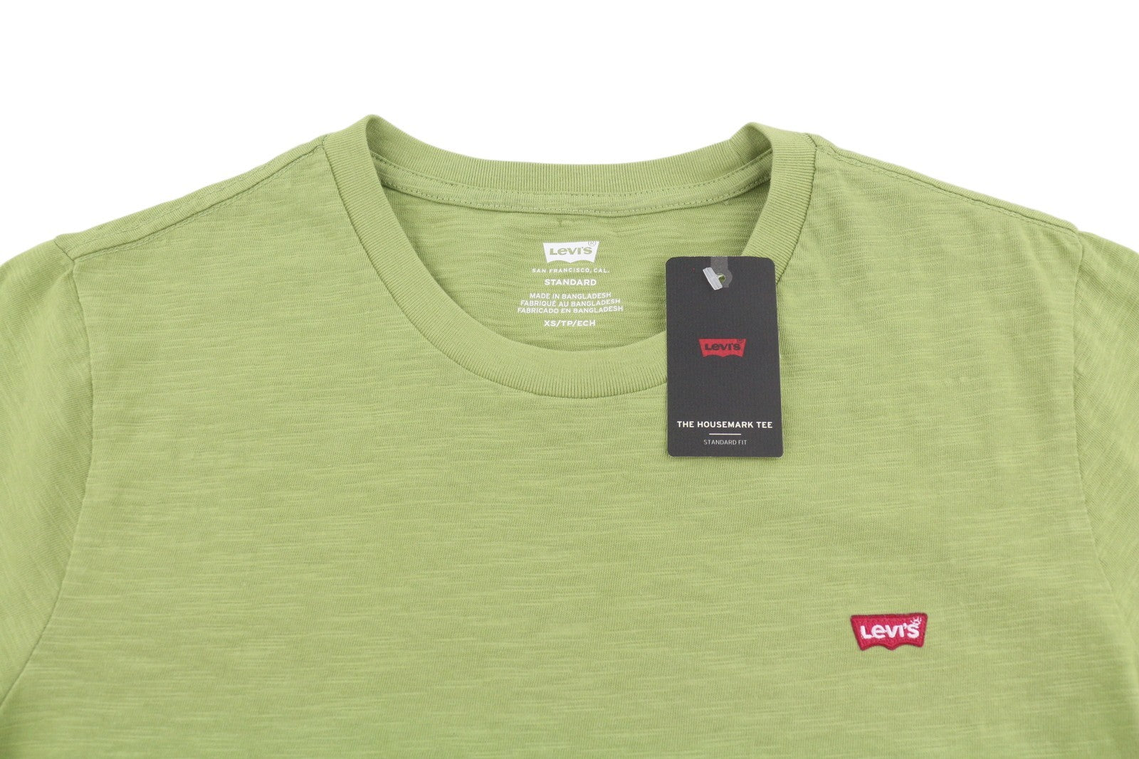 LEVI'S Standard Men T-Shirt XS Green Melange Crew Neck Tricot Short Sleeve