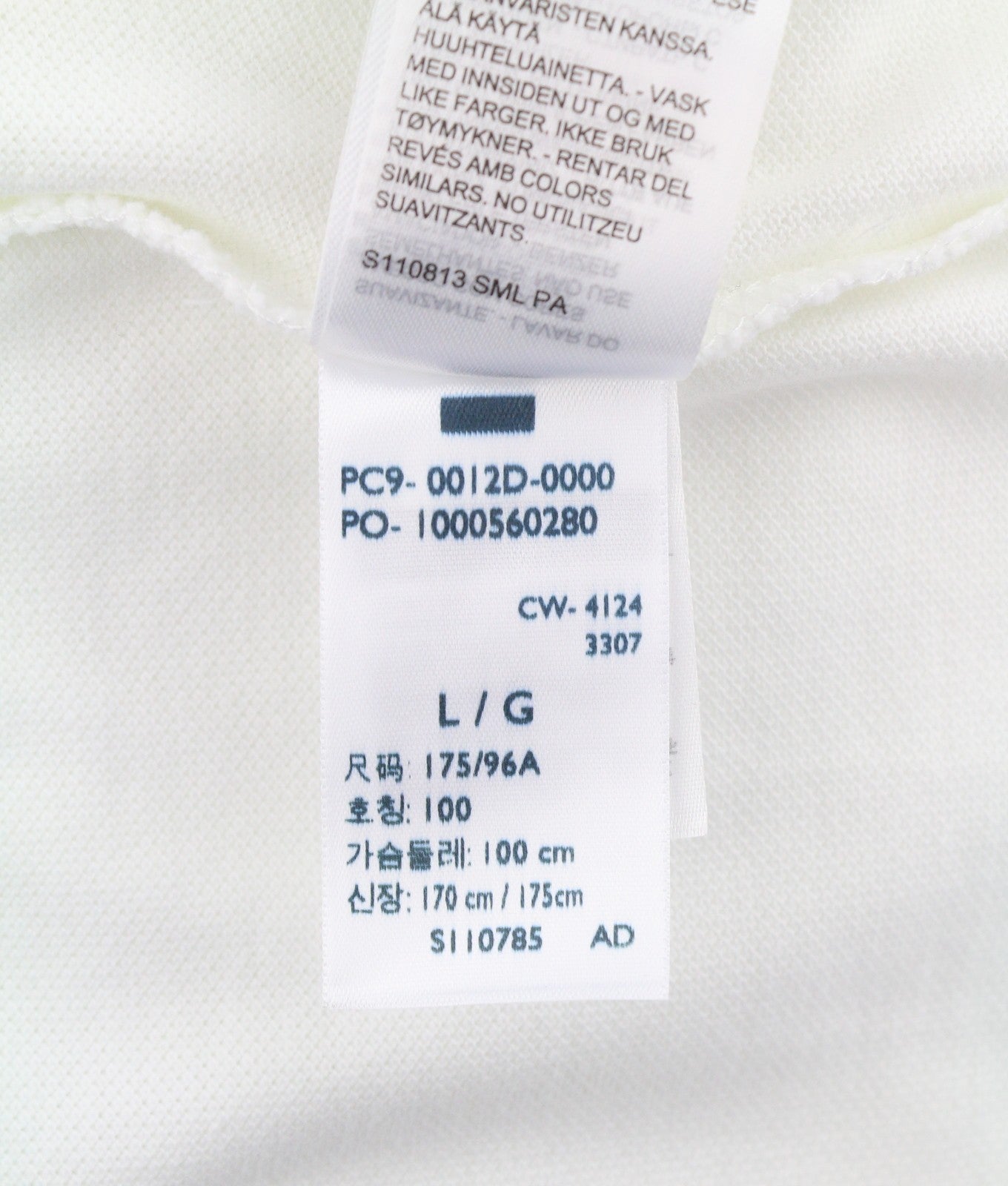 LEVI'S Standard Fit Men Polos L White Cotton Tricot Long Sleeved
