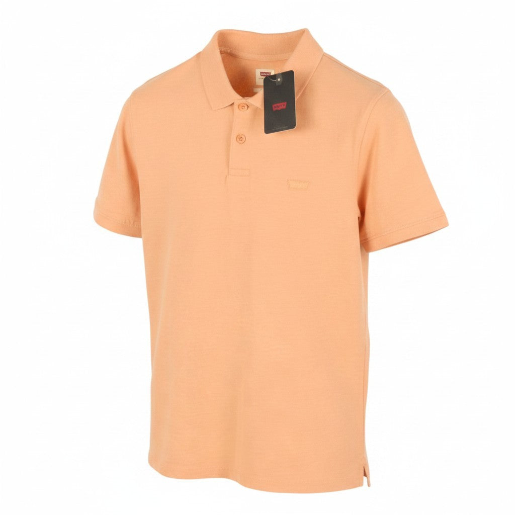 LEVI'S Slim Men Polos S Orange Cotton Tricot Short Sleeve