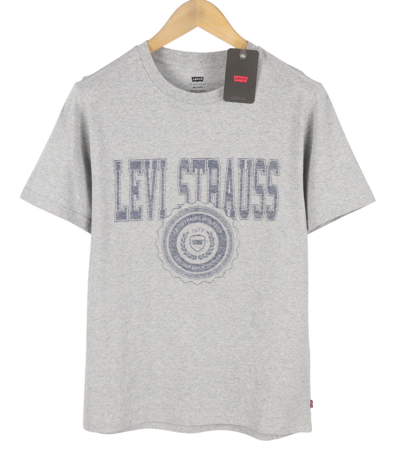 LEVI'S Relaxed Men T-Shirt XS Grey Melange Crew Neck Tricot Short Sleeve
