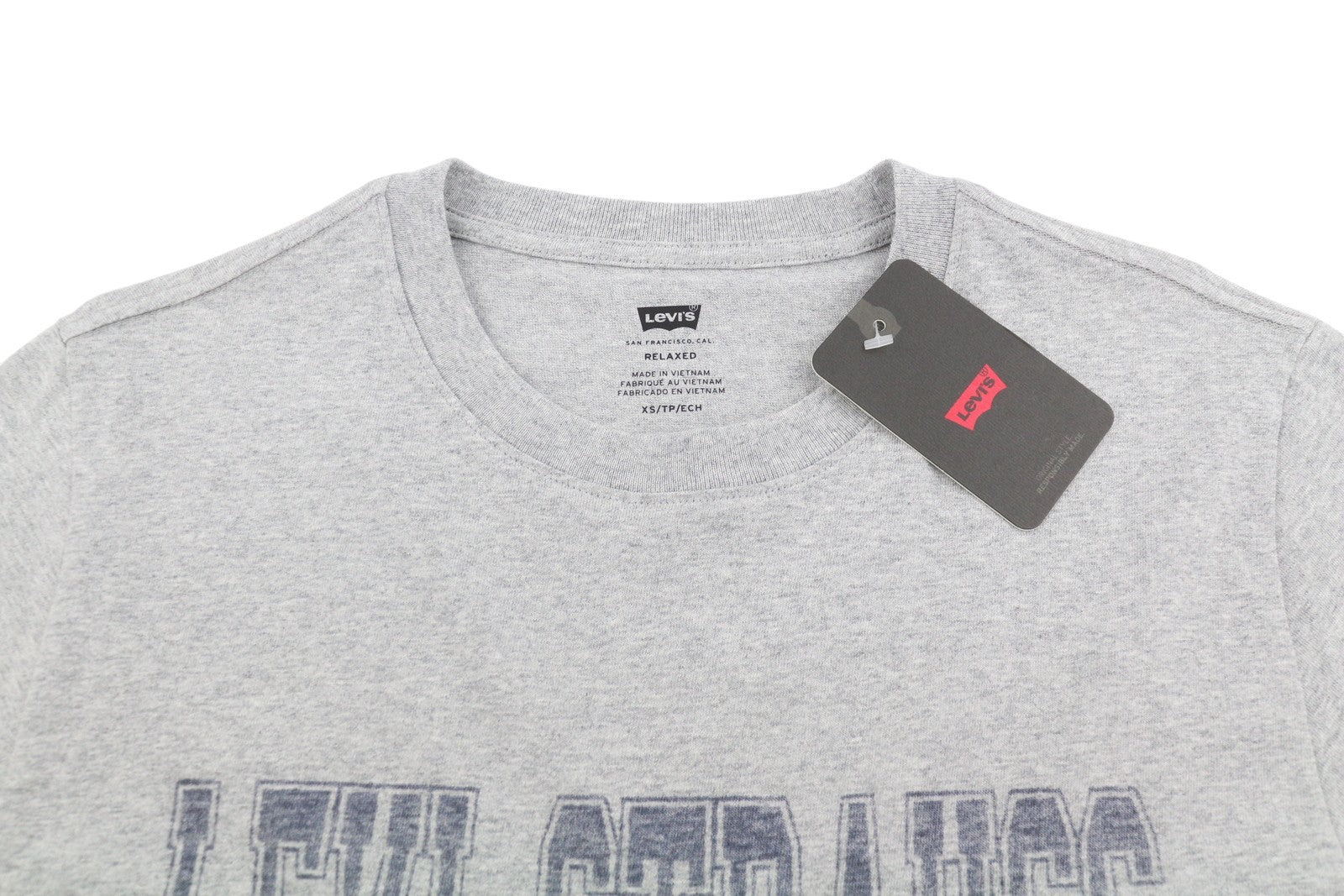 LEVI'S Relaxed Men T-Shirt XS Grey Melange Crew Neck Tricot Short Sleeve