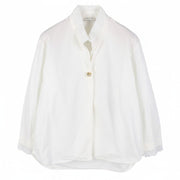 SANDRO Women Shirt 2 M White Metal Detail Oversized Long Sleeve