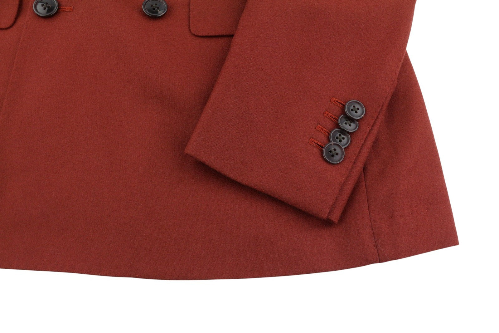 SUITSUPPLY La Spalla Men Blazer UK34S Orange Wool Peak Lapel Double-Breasted