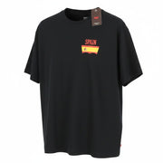 LEVI'S Vintage Fit Men T-Shirt L Black Tricot Crew Neck Spain Logo Short Sleeve