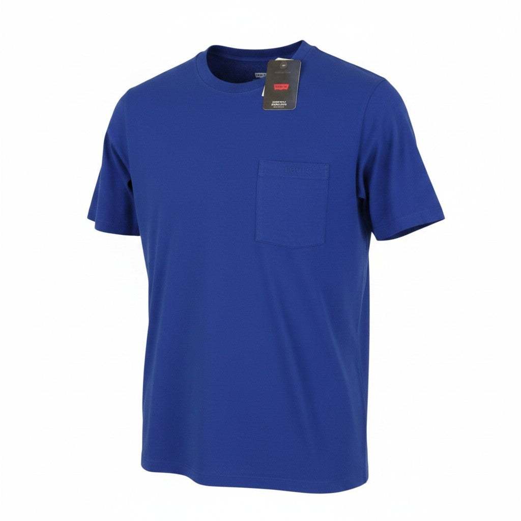 LEVI'S Relaxed Men T-Shirt S Blue Tricot Patch Pocket Short Sleeve