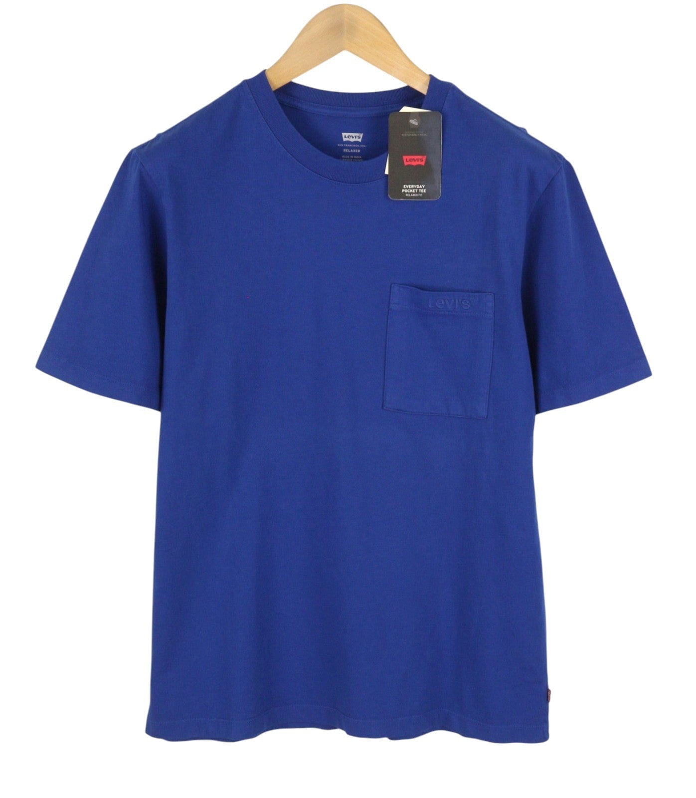 LEVI'S Relaxed Men T-Shirt S Blue Tricot Patch Pocket Short Sleeve