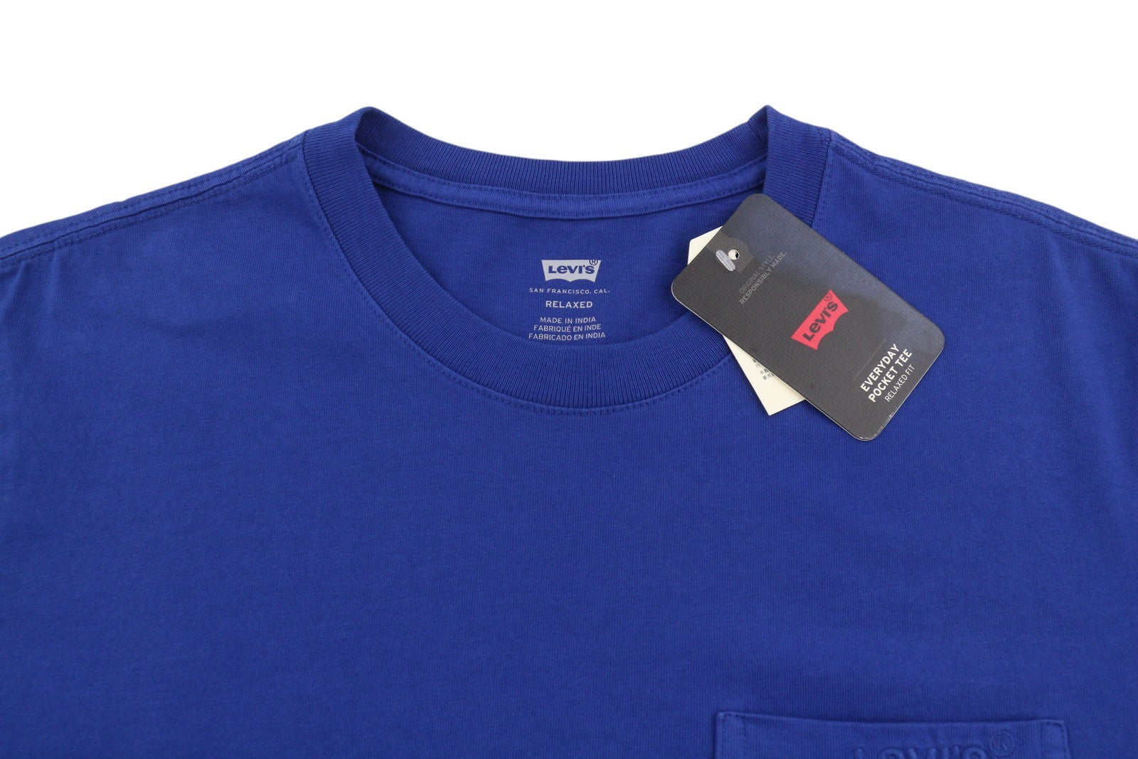 LEVI'S Relaxed Men T-Shirt S Blue Tricot Patch Pocket Short Sleeve