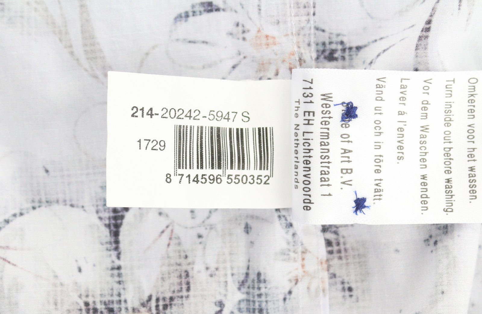 STATE OF ART Regular Fit Men Shirt S White Patterned Button Down Neck Casual