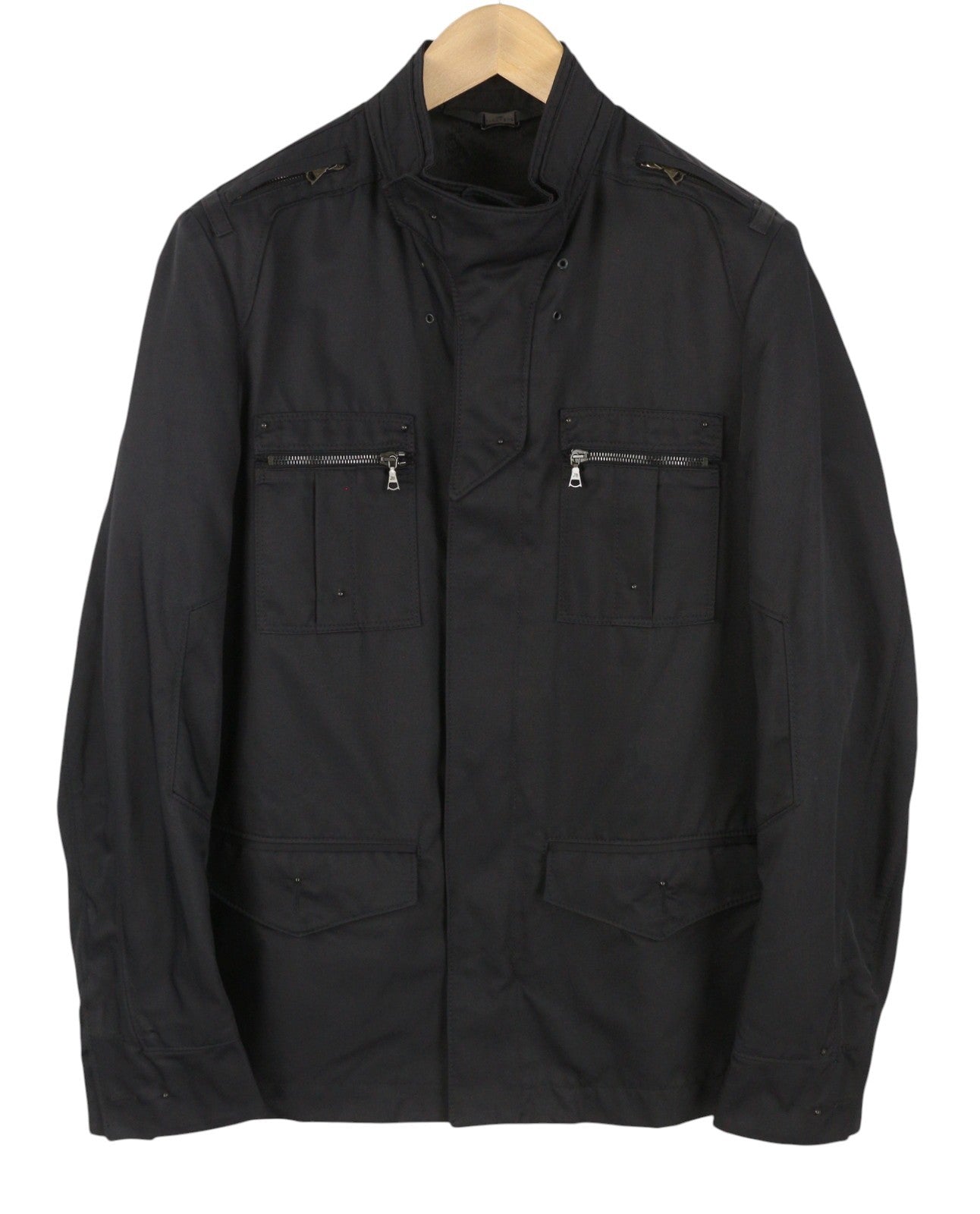 RICHMOND Women Jacket UK16 L Black Patch Pockets High Neck Full Zip Lightweight