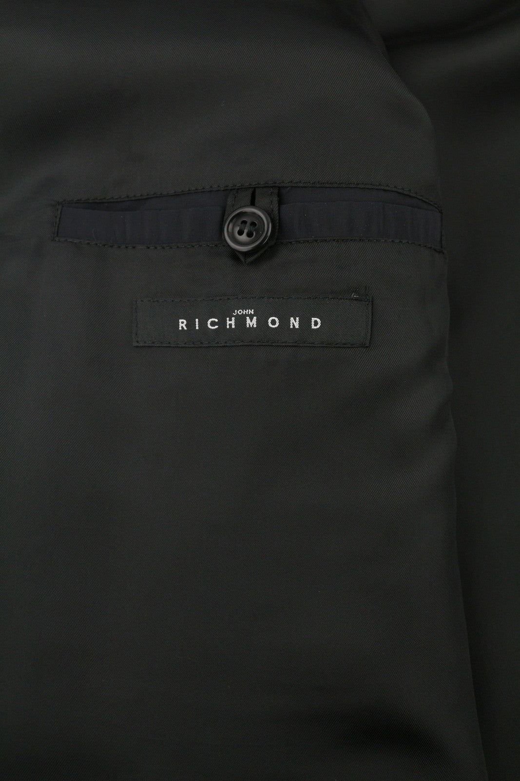 JOHN RICHMOND Women Jacket UK20 XL Black Silk Blend Spread Button Up Lightweight