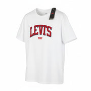 LEVI'S Men T-Shirt XL White Tricot Cotton Crew Neck Short Sleeve