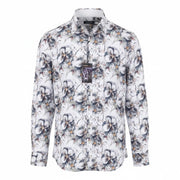 STATE OF ART Regular Fit Men Shirt S White Patterned Button Down Collar Casual