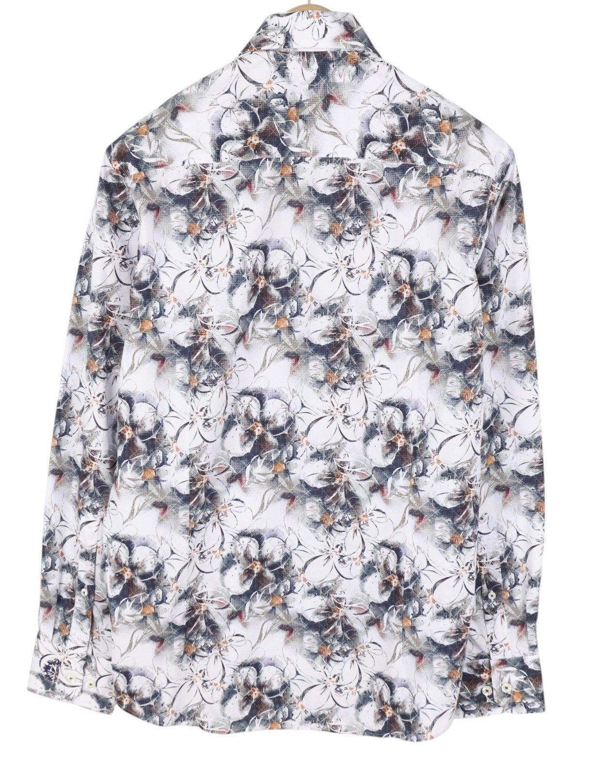 STATE OF ART Regular Fit Men Shirt S White Patterned Button Down Collar Casual