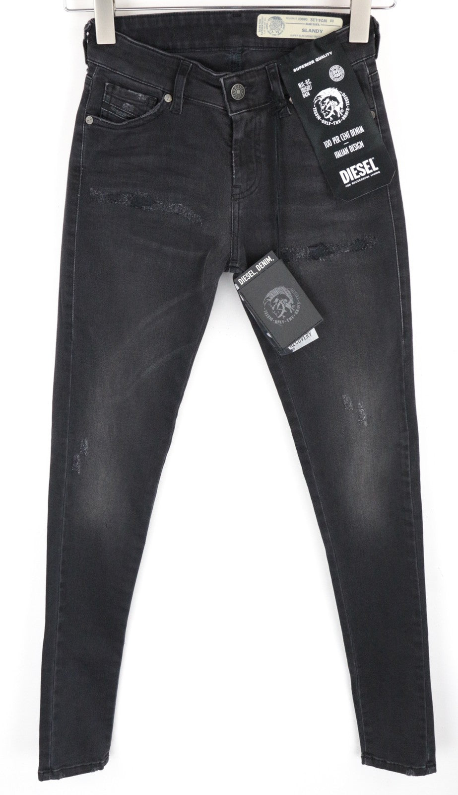 DIESEL Slandy 069GI Women Jeans W24/L32 Distressed Aged Look Girls Slim Skinny