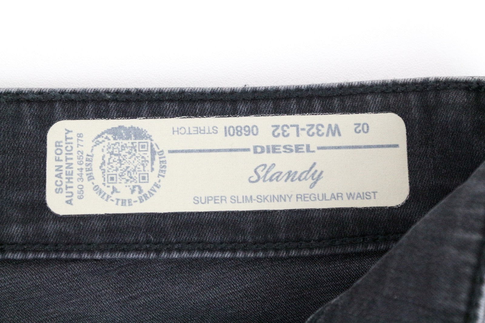 DIESEL Slandy 0680I Women Jeans W32/L32 Slim Skinny Black Stone Washed Denim