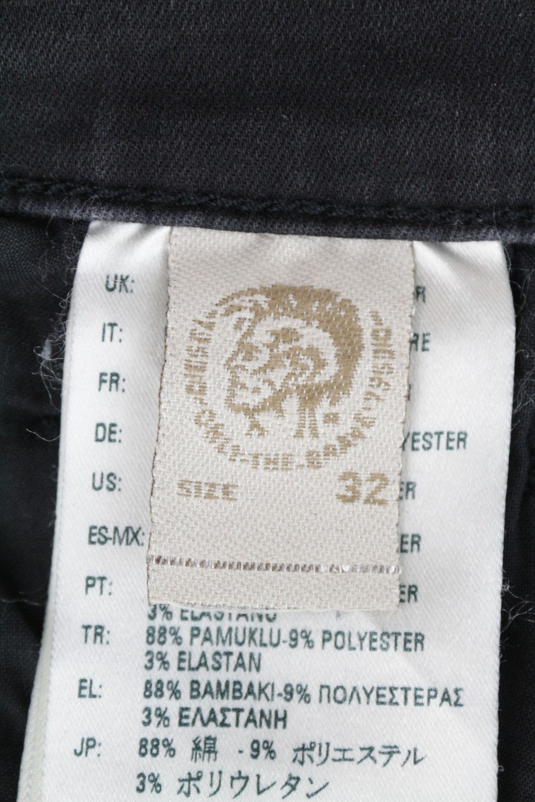 DIESEL Slandy 0680I Women Jeans W32/L32 Slim Skinny Black Stone Washed Denim