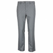 RICHMOND X Men Trousers 48 Classic Pocketed Striped Grey Zip-Fly Virgin Wool