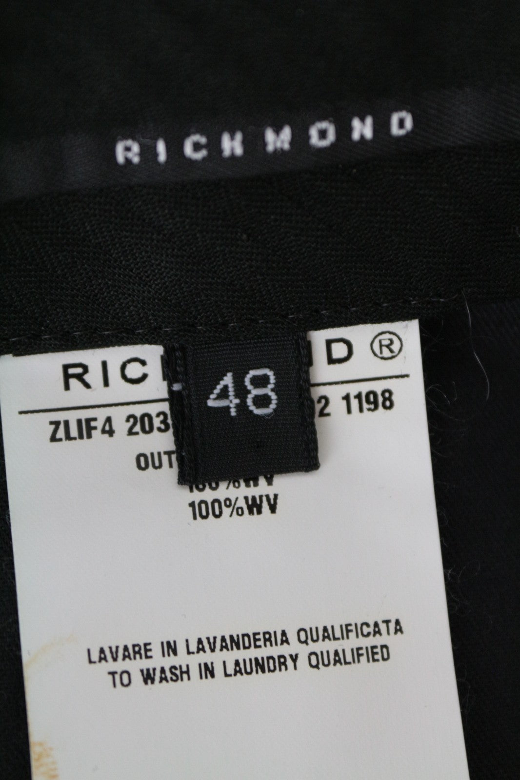 RICHMOND X Men Trousers 48 Classic Pocketed Striped Grey Zip-Fly Virgin Wool