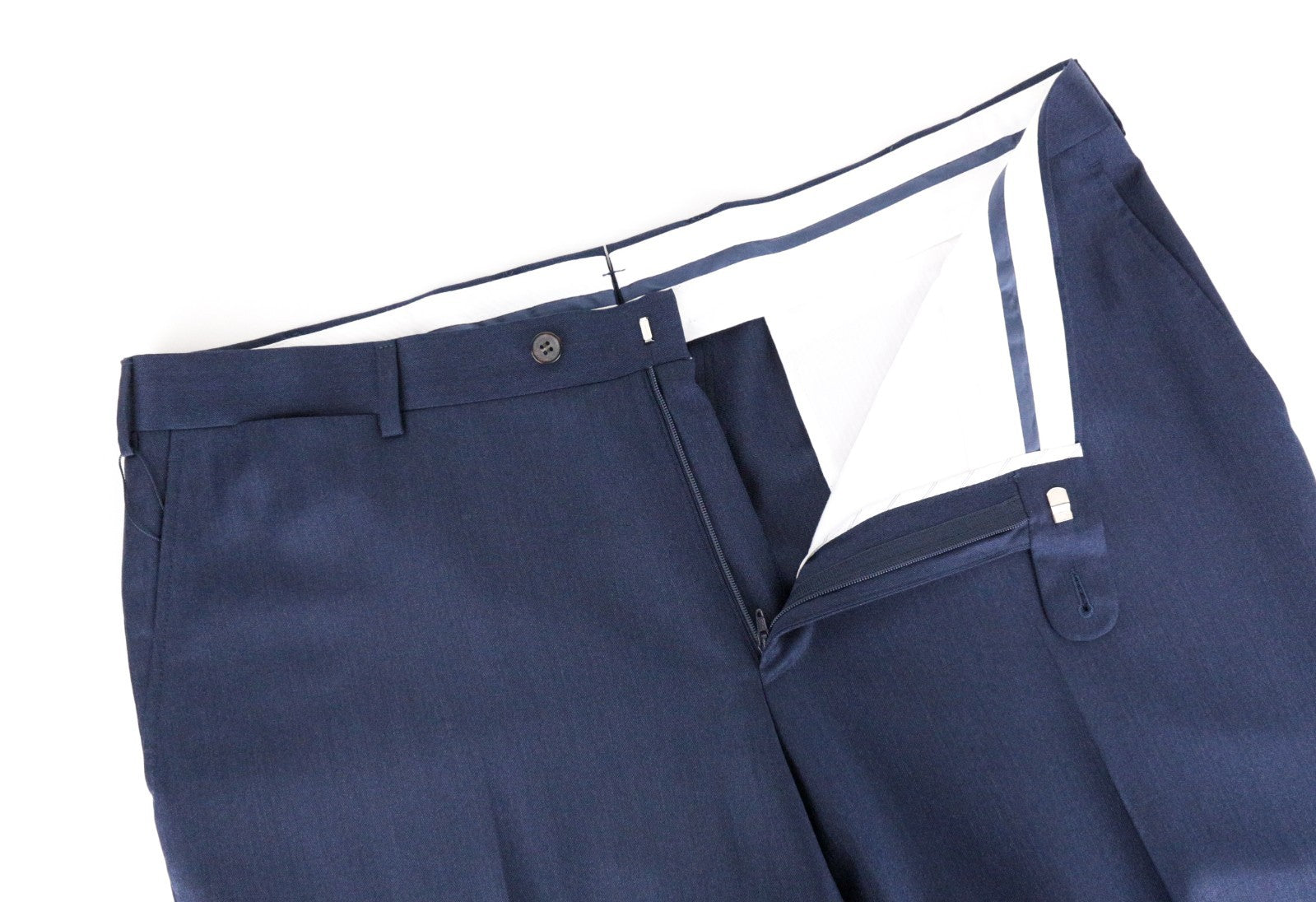 SUITSUPPLY Brescia Men Trousers UK38S Dark Blue Plain Formal Classic Lined