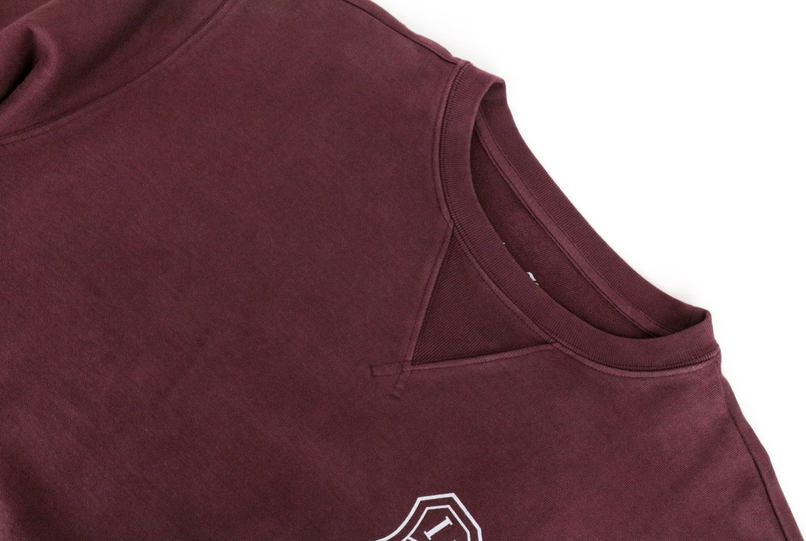 REPLAY Men Sweatshirt 2XL Pure Cotton Logo Print Burgundy Crew Neckline Casual
