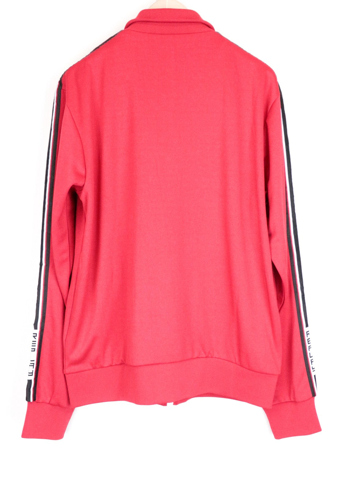 REPLAY Icons Men Sweatshirt 2XL Zip-Up High Neck Logo Bright Red Crew Casual