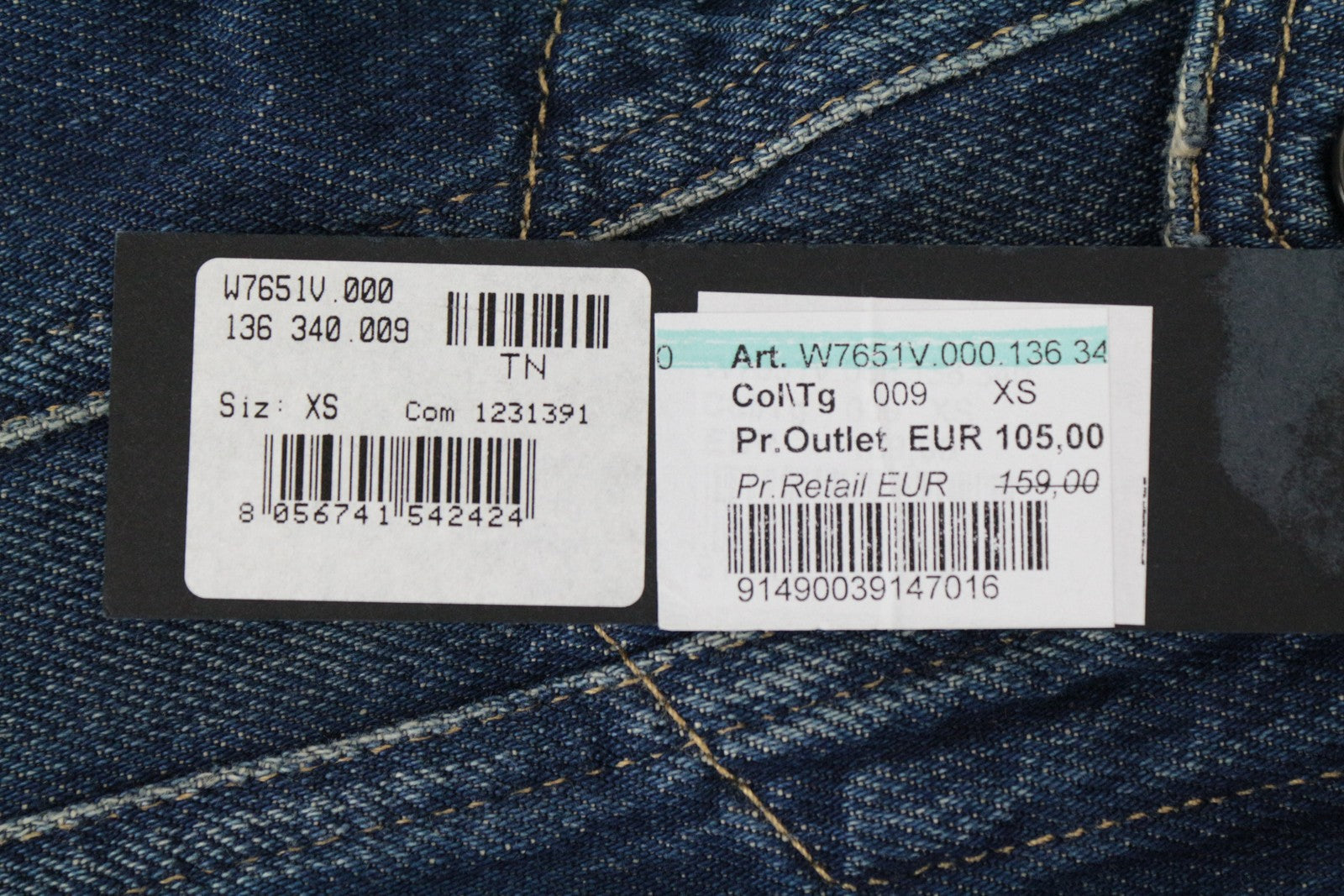 REPLAY Women Jacket XS Washed Out Denim Short Length Black Collar Distressed