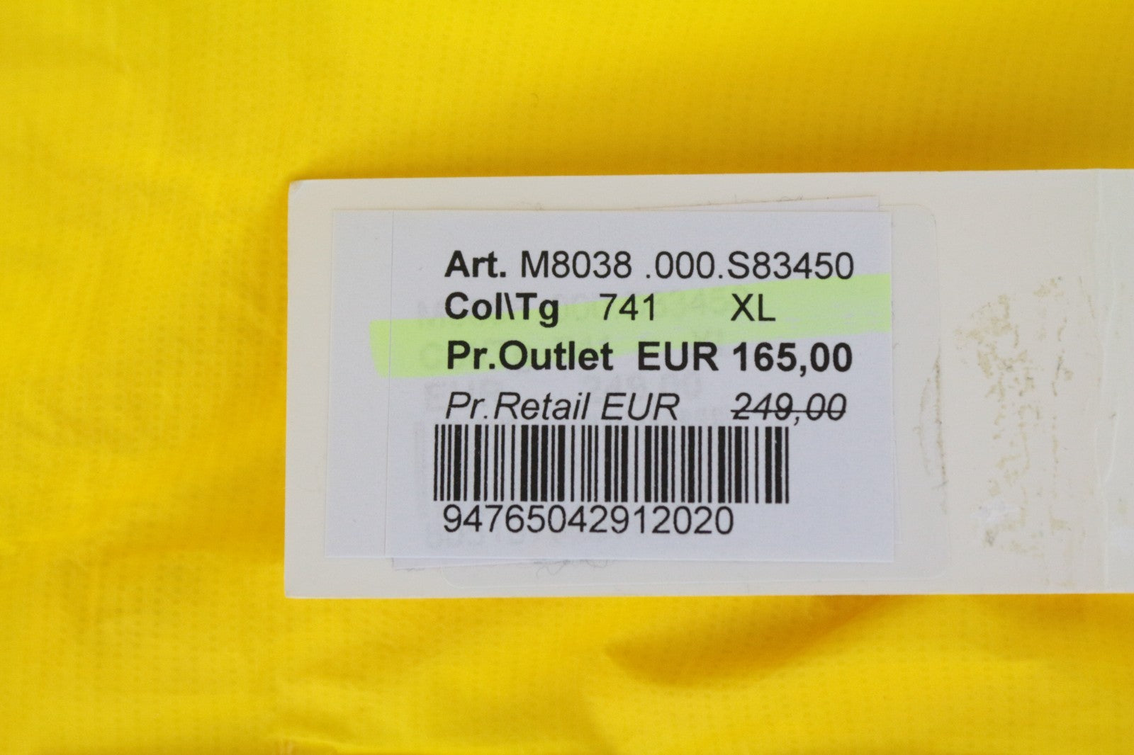 REPLAY Men Jacket XL Bright Yellow Nylon Snap Button Short Length Padded