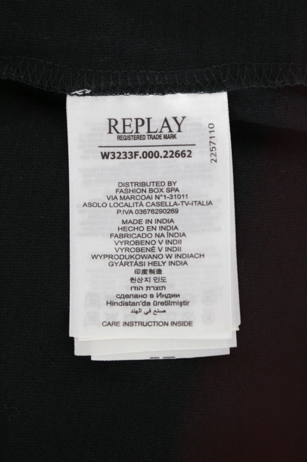 REPLAY Women T-Shirt L Logo Printed Crew Neckline Pure Cotton Jersey Casual